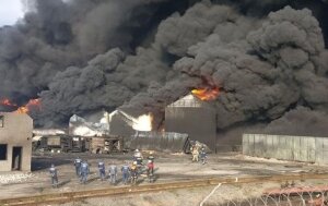 Пожар на нефтебазе Васильков. 18+