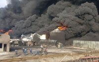 Пожар на нефтебазе Васильков. 18+